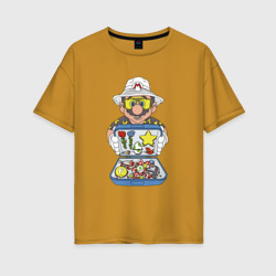 Женская футболка хлопок Oversize Марио и ненависть в Лас Вегасе