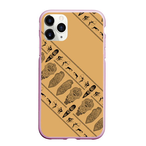 Чехол для iPhone 11 Pro Max матовый Tribal, цвет розовый