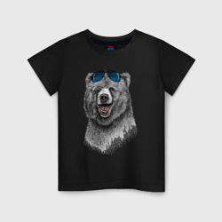 Детская футболка хлопок Медведь в очках