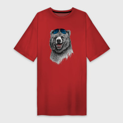 Платье-футболка хлопок Медведь в очках