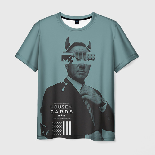Мужская футболка с принтом House of Cards, вид спереди №1