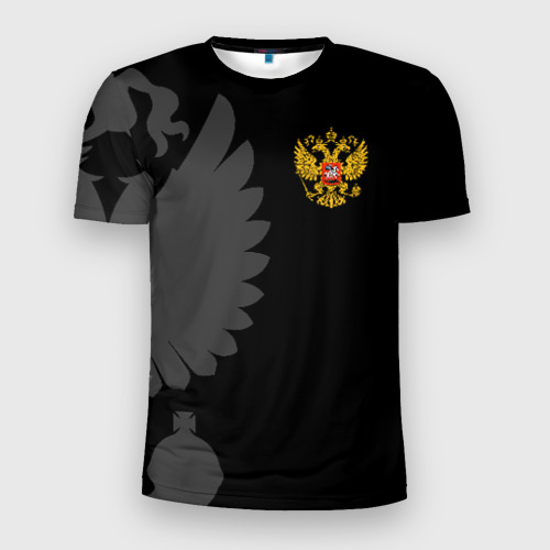 Мужская футболка 3D Slim Russia - Black collection, цвет 3D печать