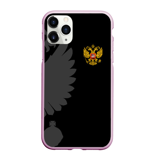 Чехол для iPhone 11 Pro матовый Russia - Black collection, цвет розовый