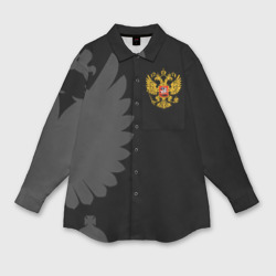 Женская рубашка oversize 3D Russia - Black collection