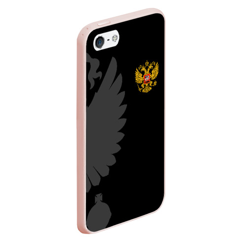 Чехол для iPhone 5/5S матовый Russia - Black collection, цвет светло-розовый - фото 3