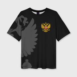 Женская футболка oversize 3D Russia - Black collection