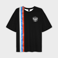 Мужская футболка oversize 3D Russia - Black collection 2023