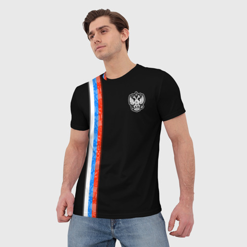 Мужская футболка 3D Russia - Black collection 2023, цвет 3D печать - фото 3