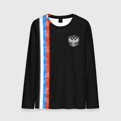 Мужской лонгслив 3D Russia - Black collection 2023