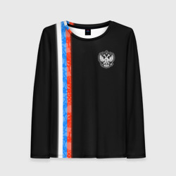 Женский лонгслив 3D Russia - Black collection 2023