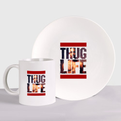 Набор: тарелка + кружка Thug life - 2pac