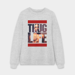 Мужской свитшот oversize без начеса хлопок Thug life - 2pac