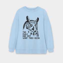 Женский свитшот oversize без начеса хлопок Twin Peaks Owl