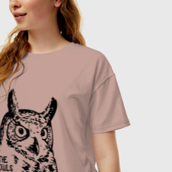 Женская футболка хлопок Oversize Twin Peaks Owl - фото 2