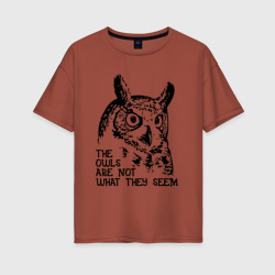 Twin Peaks Owl – Женская футболка хлопок Oversize с принтом купить со скидкой в -16%