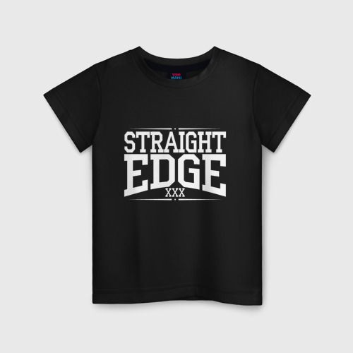 Детская футболка хлопок straight edge xxx, цвет черный