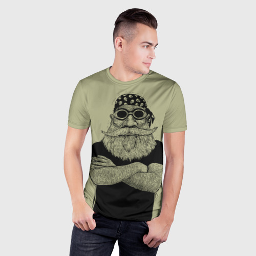 Мужская футболка 3D Slim Old Hipster, цвет 3D печать - фото 3