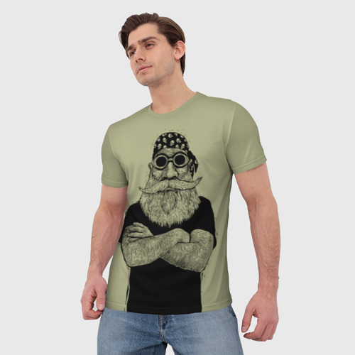 Мужская футболка 3D Old Hipster - фото 3