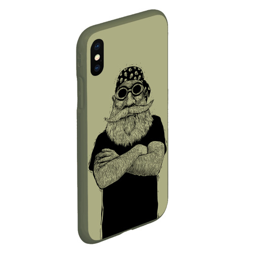 Чехол для iPhone XS Max матовый Old Hipster, цвет темно-зеленый - фото 3