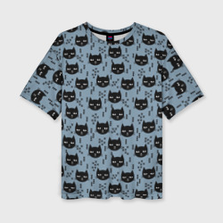 Женская футболка oversize 3D Хипстер коты 2