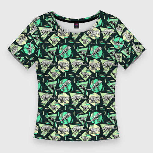Женская футболка 3D Slim Динозавры, цвет 3D печать