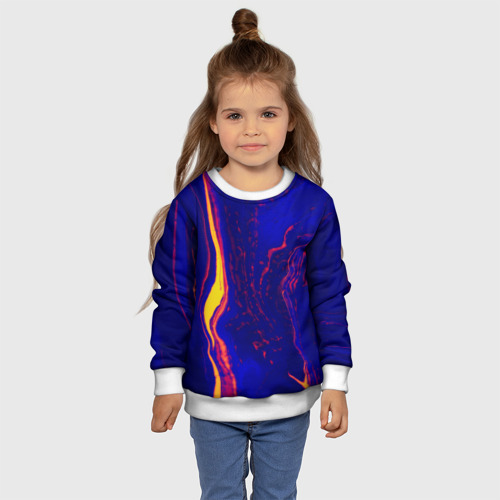 Детский свитшот 3D Ультрафиолетовые разводы, цвет 3D печать - фото 7