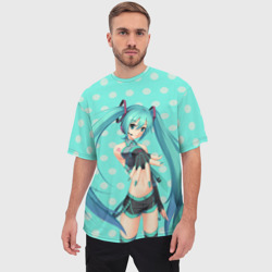 Мужская футболка oversize 3D Рисованная Miku Hatsune - фото 2