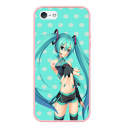 Чехол для iPhone 5/5S матовый Рисованная Miku Hatsune