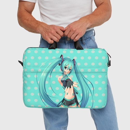 Сумка для ноутбука 3D Рисованная Miku Hatsune, цвет 3D печать - фото 5