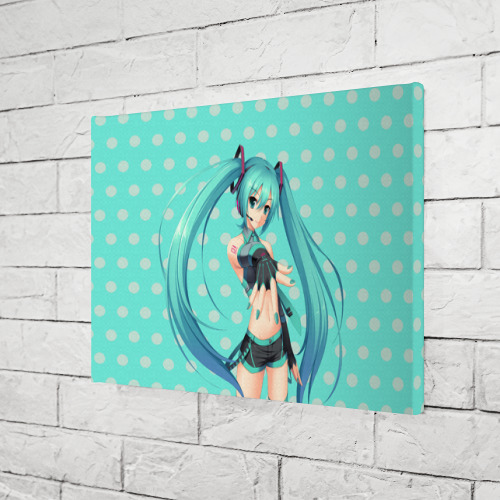 Холст прямоугольный Рисованная Miku Hatsune, цвет 3D печать - фото 3