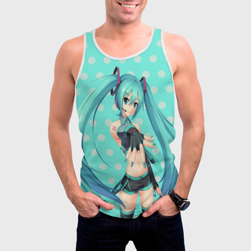 Мужская майка 3D Рисованная Miku Hatsune, цвет 3D печать - фото 3