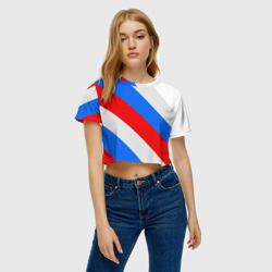 Женская футболка Crop-top 3D Россия - фото 2