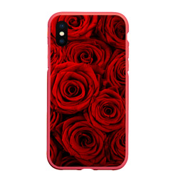 Чехол для iPhone XS Max матовый Красные розы