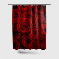 Штора 3D для ванной Красные розы