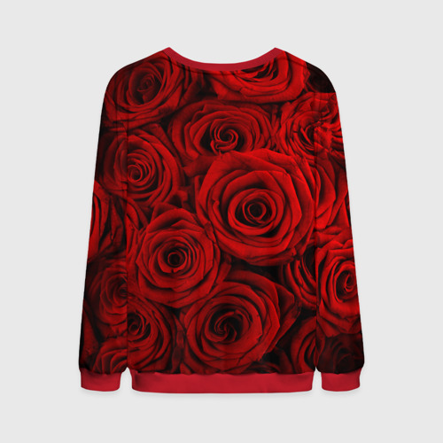 Мужской свитшот 3D с принтом Красные розы, вид сзади #1