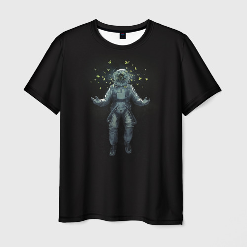 Мужская футболка 3D Космонавт с Бабочками, цвет 3D печать
