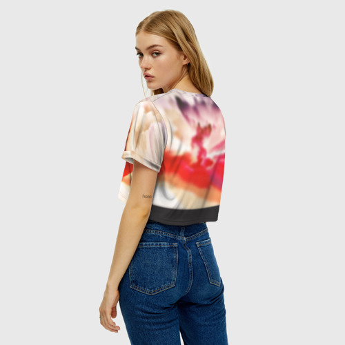 Женская футболка Crop-top 3D DAMN., цвет 3D печать - фото 5
