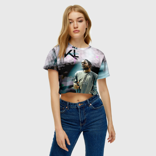 Женская футболка Crop-top 3D Kendrick Lamar, цвет 3D печать - фото 3