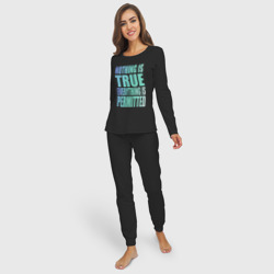 Женская пижама с лонгсливом хлопок Ничто не истинно все дозволено - фото 2