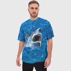 Мужская футболка oversize 3D Пасть акулы - фото 2