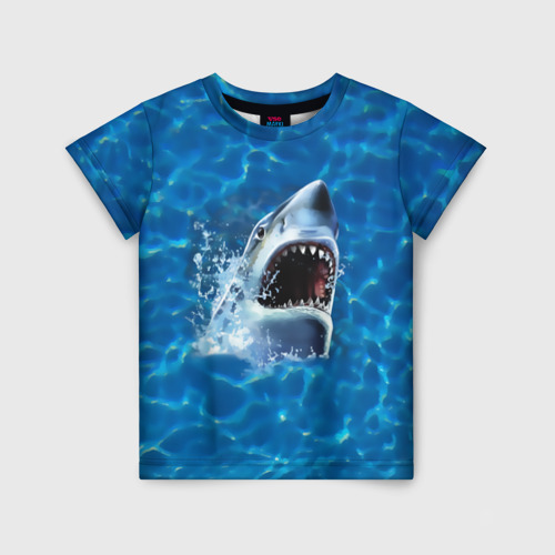 Детская футболка с принтом Пасть акулы, вид спереди №1