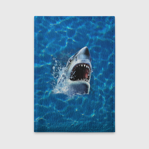 Обложка для автодокументов Пасть акулы, цвет голубой