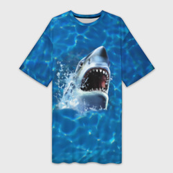 Платье-футболка 3D Пасть акулы