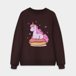 Мужской свитшот oversize без начеса хлопок Единорог