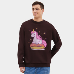 Мужской свитшот oversize без начеса хлопок Единорог - фото 2