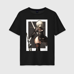Женская футболка хлопок Oversize Nier Automata