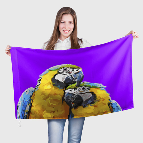 Флаг 3D Попугайчики