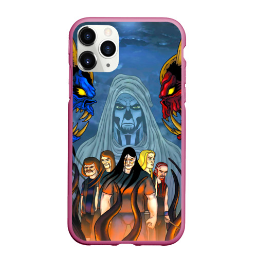 Чехол для iPhone 11 Pro Max матовый Metalocalypse Dethklok 1, цвет малиновый