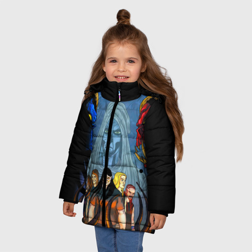 Зимняя куртка для девочек 3D Metalocalypse Dethklok 1, цвет черный - фото 3