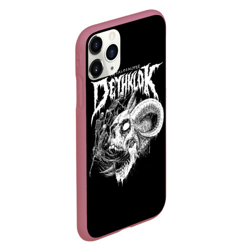 Чехол для iPhone 11 Pro матовый Metalocalypse Dethklok 1, цвет малиновый - фото 3